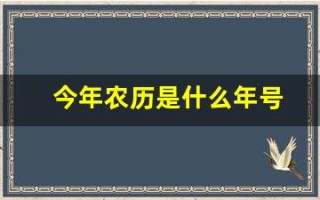 今年农历是什么年号(今年农历是什么年号2024) 今年农历是什么年号(今年农历是什么年号2024)
