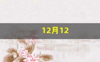12月12(12月12日的英文)