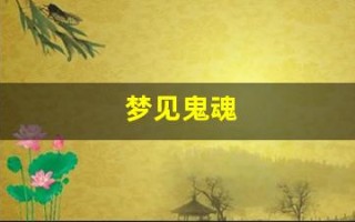 梦见鬼魂(梦见鬼魂缠着自己被吓醒)