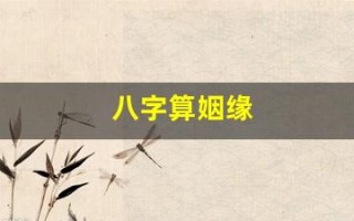 八字算姻缘(八字算姻缘免费)