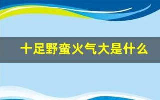 十足野蛮火气大是什么生肖(野气十足是不是成语)