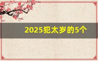 2025犯太岁的5个属相(2025犯太岁的5个属相今年属龙的运势) 2025犯太岁的5个属相(2025犯太岁的5个属相今年属龙的运势)