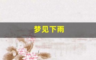 梦见下雨(梦见下雨房子漏水什么预兆) 梦见下雨(梦见下雨房子漏水什么预兆)