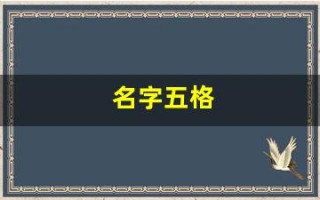 名字五格(姓名五格计算方法) 名字五格(姓名五格计算方法)