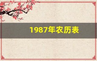 1987年农历表(1987年农历表10月)