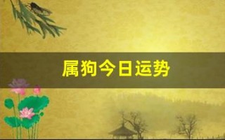 属狗今日运势(属狗今日运势及运程) 属狗今日运势(属狗今日运势及运程)