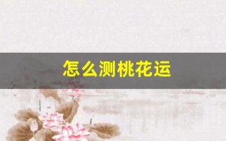 怎么测桃花运(怎么测试自己的桃花运在什么时候)